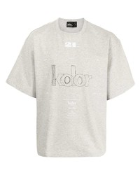 graues besticktes T-Shirt mit einem Rundhalsausschnitt von Kolor