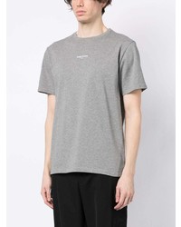 graues besticktes T-Shirt mit einem Rundhalsausschnitt von MAISON KITSUNÉ