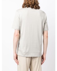 graues besticktes T-Shirt mit einem Rundhalsausschnitt von Eleventy