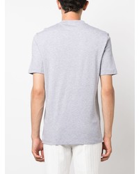 graues besticktes T-Shirt mit einem Rundhalsausschnitt von Brunello Cucinelli