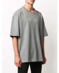 graues besticktes T-Shirt mit einem Rundhalsausschnitt von Maison Margiela