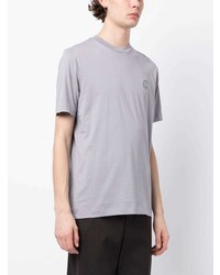 graues besticktes T-Shirt mit einem Rundhalsausschnitt von Dunhill