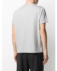 graues besticktes T-Shirt mit einem Rundhalsausschnitt von Maison Margiela