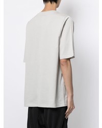 graues besticktes T-Shirt mit einem Rundhalsausschnitt von Rick Owens X Champion