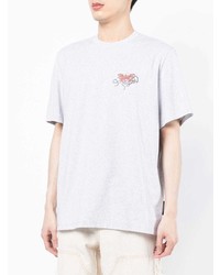 graues besticktes T-Shirt mit einem Rundhalsausschnitt von MSGM