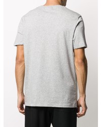 graues besticktes T-Shirt mit einem Rundhalsausschnitt von Karl Lagerfeld