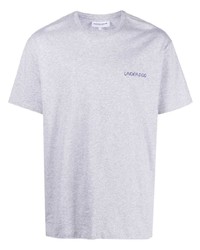 graues besticktes T-Shirt mit einem Rundhalsausschnitt von Maison Labiche