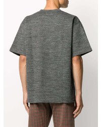 graues besticktes T-Shirt mit einem Rundhalsausschnitt von Needles