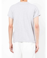 graues besticktes T-Shirt mit einem Rundhalsausschnitt von Maison Labiche