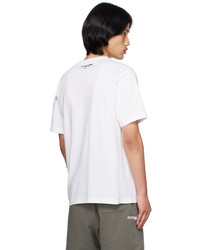 graues besticktes T-Shirt mit einem Rundhalsausschnitt von AAPE BY A BATHING APE