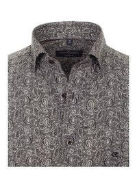 graues Businesshemd mit Paisley-Muster von Casamoda