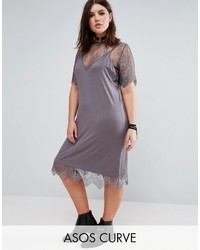 graues Camisole-Kleid aus Spitze