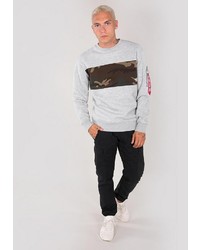 graues Camouflage Sweatshirt von Alpha Industries