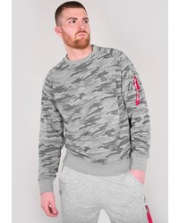 graues Camouflage Sweatshirt von Alpha Industries