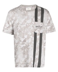 graues Camouflage T-Shirt mit einem Rundhalsausschnitt von Bally