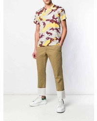 graues Camouflage T-Shirt mit einem Rundhalsausschnitt von Valentino