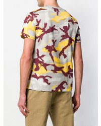 graues Camouflage T-Shirt mit einem Rundhalsausschnitt von Valentino