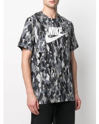 graues Camouflage T-Shirt mit einem Rundhalsausschnitt von Nike