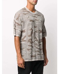 graues Camouflage T-Shirt mit einem Rundhalsausschnitt von AllSaints