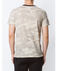 graues Camouflage T-Shirt mit einem Rundhalsausschnitt von OSKLEN