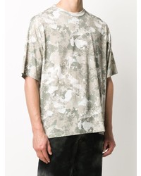 graues Camouflage T-Shirt mit einem Rundhalsausschnitt von Marcelo Burlon County of Milan