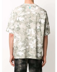 graues Camouflage T-Shirt mit einem Rundhalsausschnitt von Marcelo Burlon County of Milan