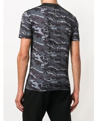 graues Camouflage T-Shirt mit einem Rundhalsausschnitt von Ea7 Emporio Armani