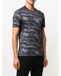 graues Camouflage T-Shirt mit einem Rundhalsausschnitt von Ea7 Emporio Armani