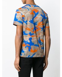 graues Camouflage T-Shirt mit einem Rundhalsausschnitt von Valentino