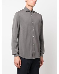 graues Chambray Langarmhemd von Fedeli