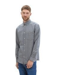 graues Chambray Langarmhemd von Tom Tailor