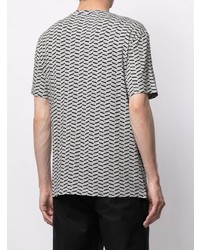 graues T-Shirt mit einem Rundhalsausschnitt mit Chevron-Muster von Emporio Armani