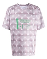 graues T-Shirt mit einem Rundhalsausschnitt mit Chevron-Muster von Han Kjobenhavn