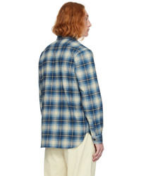 graues Flanell Langarmhemd mit Karomuster von Polo Ralph Lauren