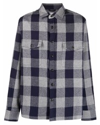 graues Flanell Langarmhemd mit Vichy-Muster von Woolrich