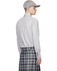 graues Flanell Langarmhemd von Thom Browne