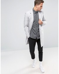 graues Flanell Langarmhemd von Selected