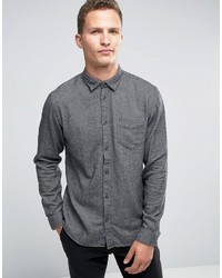 graues Flanell Langarmhemd von Selected
