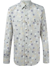 graues gepunktetes Langarmhemd von Dolce & Gabbana