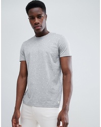 graues gepunktetes T-Shirt mit einem Rundhalsausschnitt