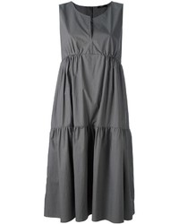 graues gerade geschnittenes Kleid mit Rüschen von Odeeh