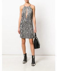 graues gerade geschnittenes Kleid mit Schlangenmuster von Gucci Vintage