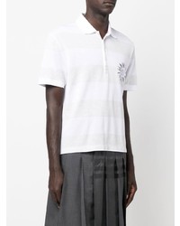 graues horizontal gestreiftes Polohemd von Thom Browne