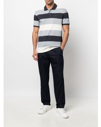 graues horizontal gestreiftes Polohemd von Emporio Armani