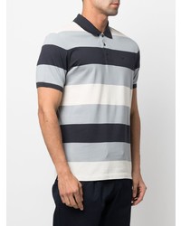 graues horizontal gestreiftes Polohemd von Emporio Armani