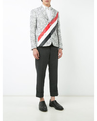 graues horizontal gestreiftes Sakko von Thom Browne