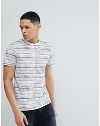 graues horizontal gestreiftes T-Shirt mit einem Rundhalsausschnitt von Another Influence