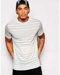 graues horizontal gestreiftes T-Shirt mit einem Rundhalsausschnitt von Asos