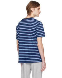 graues horizontal gestreiftes T-Shirt mit einem Rundhalsausschnitt von Polo Ralph Lauren