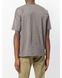 graues horizontal gestreiftes T-Shirt mit einem Rundhalsausschnitt von S.N.S. Herning